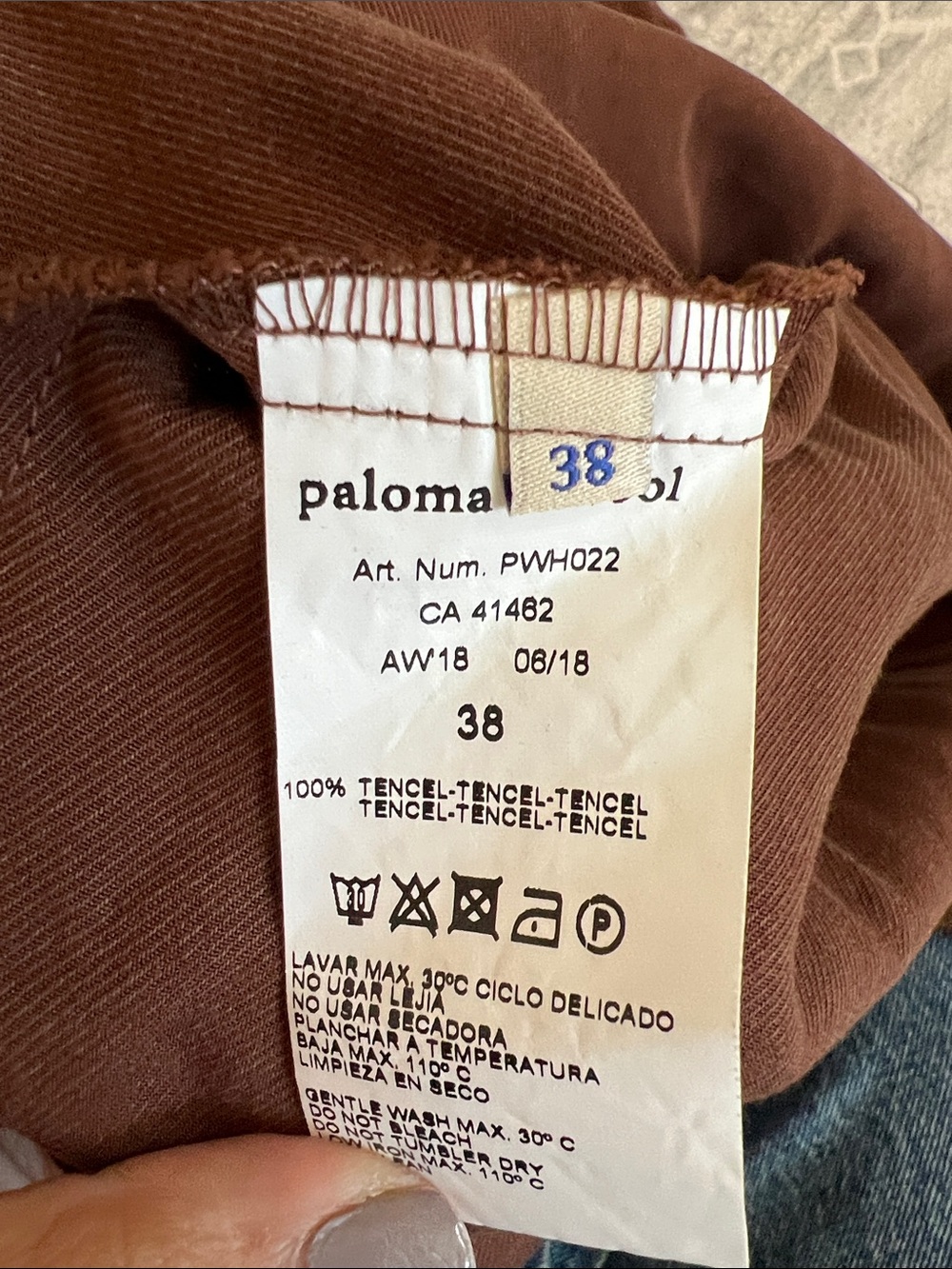 Paloma Wool Brown Midi Dress with Blue Abstract Line Print - Picture 12 of 12